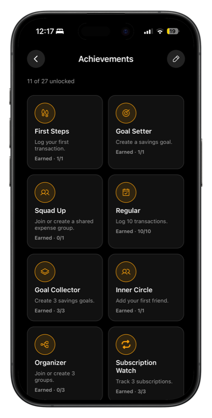 Friends leaderboard and achievements